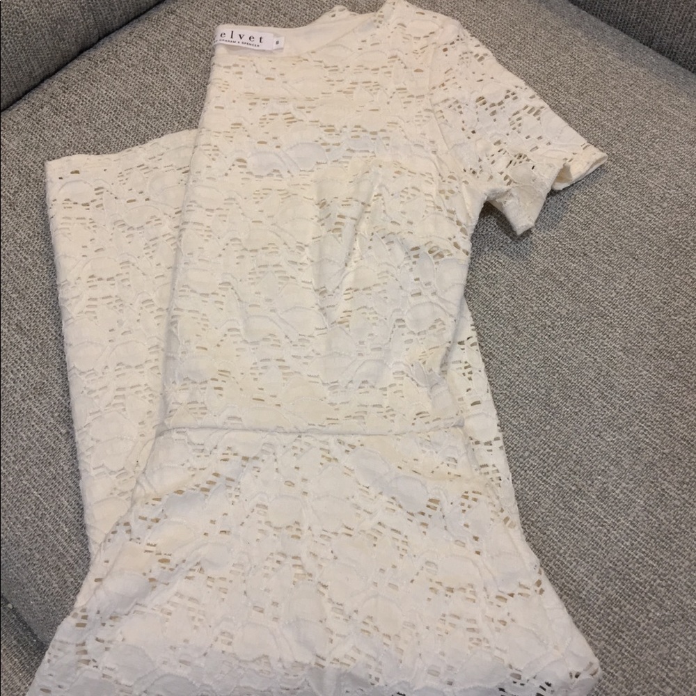Velvet By Graham&Spencer Crochet Peplum Dress